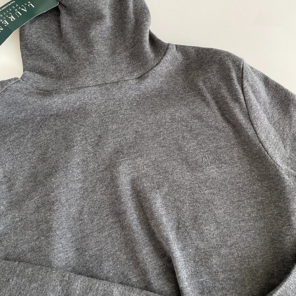 Vintage Ralph Lauren gray cotton long sleeve turtleneck top - Picture 8 of 9